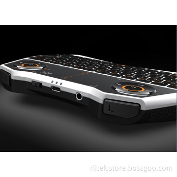 Rii Mini K28 Wireless Keyboard with Headphone Jack/Backlight/Six-Axis Air Mouse/ for Android Mini PC, Smart TV